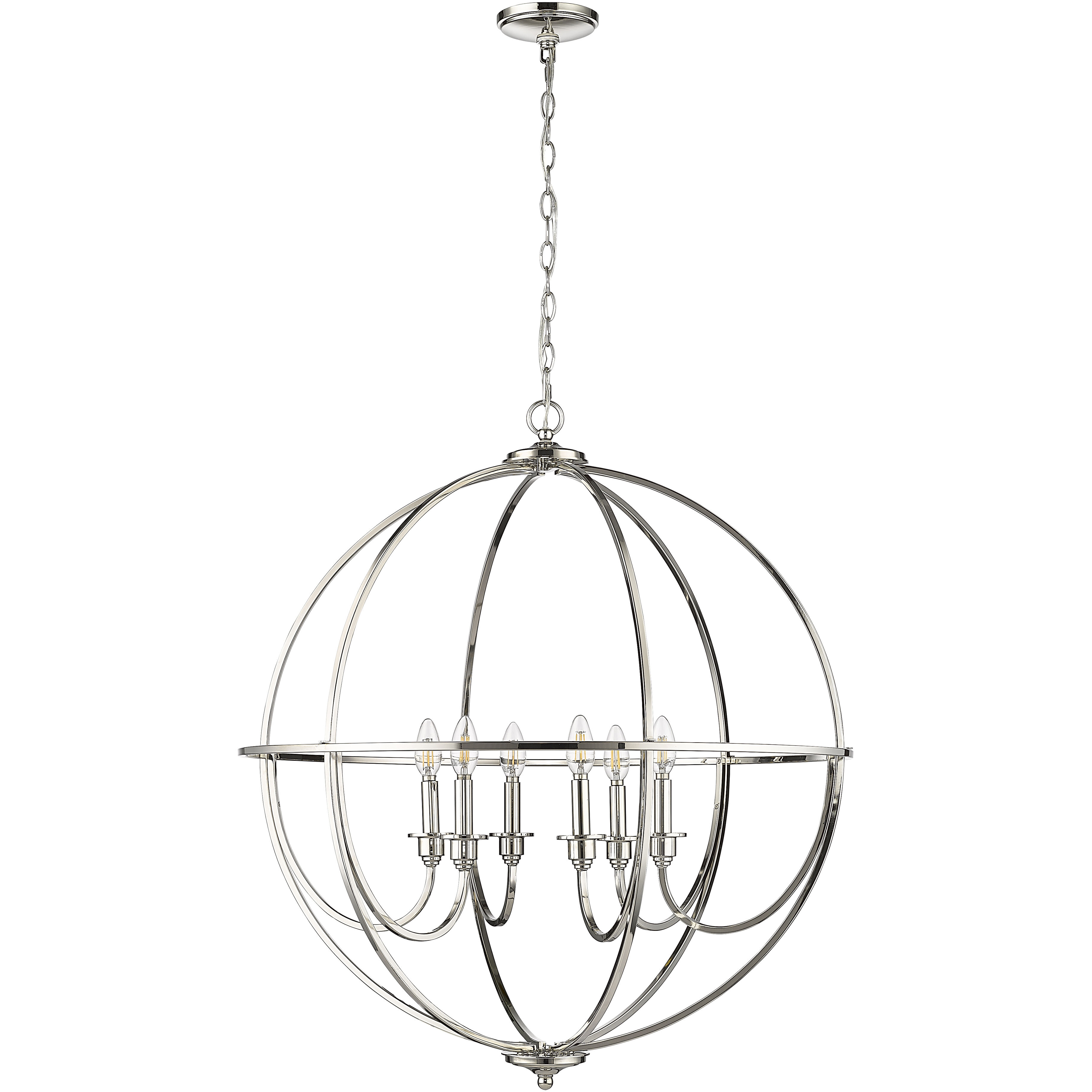 Artemis 6 Light 30 inch Polished Nickel Chandelier Ceiling Light